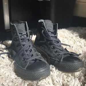Black Monochrome High Top Converse Size 8.5